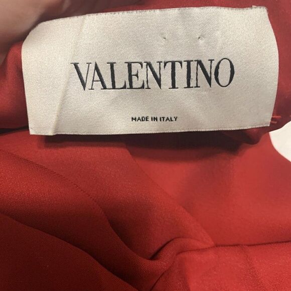 Valentino Authentic Solid Red Crew Neck Tank Knee Length Dress 4 Small Italy - Picture 4 of 9